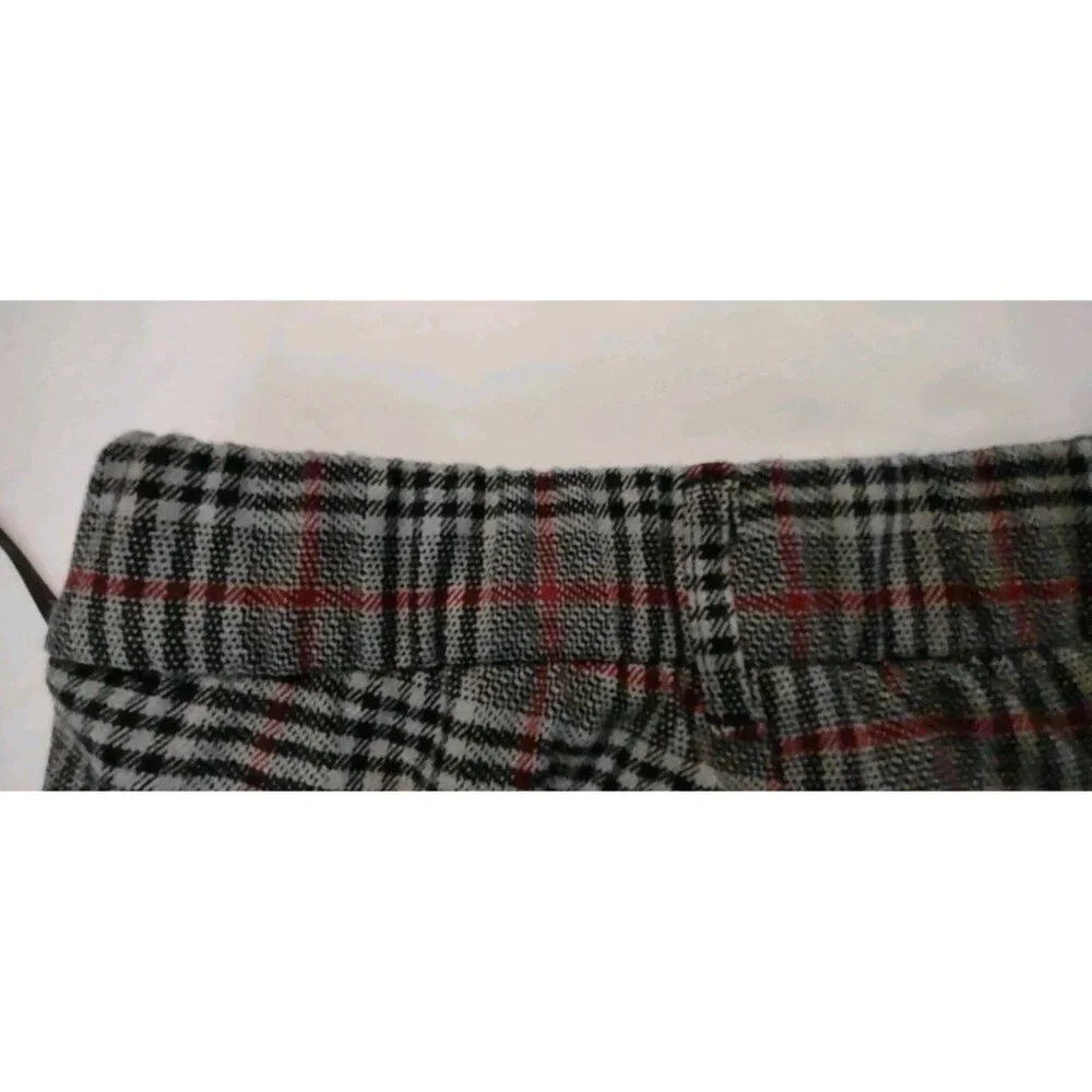 Ava & Viv Women High Rise Wide Leg Trousers Gray Plaid Plus Size 18 Stretch - Picture 7 of 15